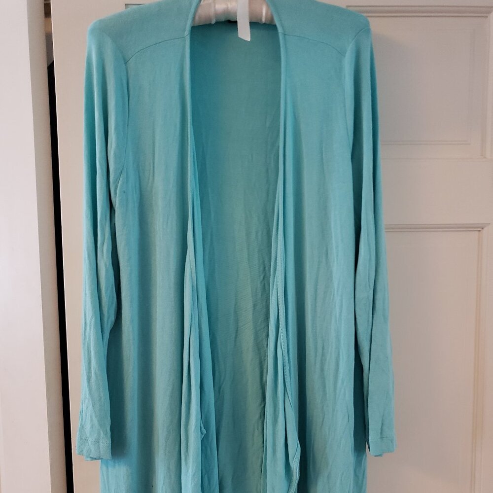 Turquoise open sweater